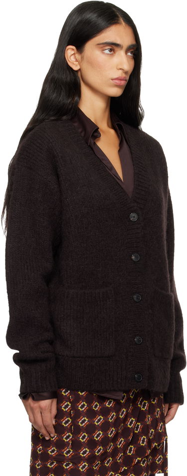 Пуловер Dries Van Noten Dries Van Noten Alpaca V-Neck Cardigan with Patch Pockets Кафяво | 252-011226-2709, 1