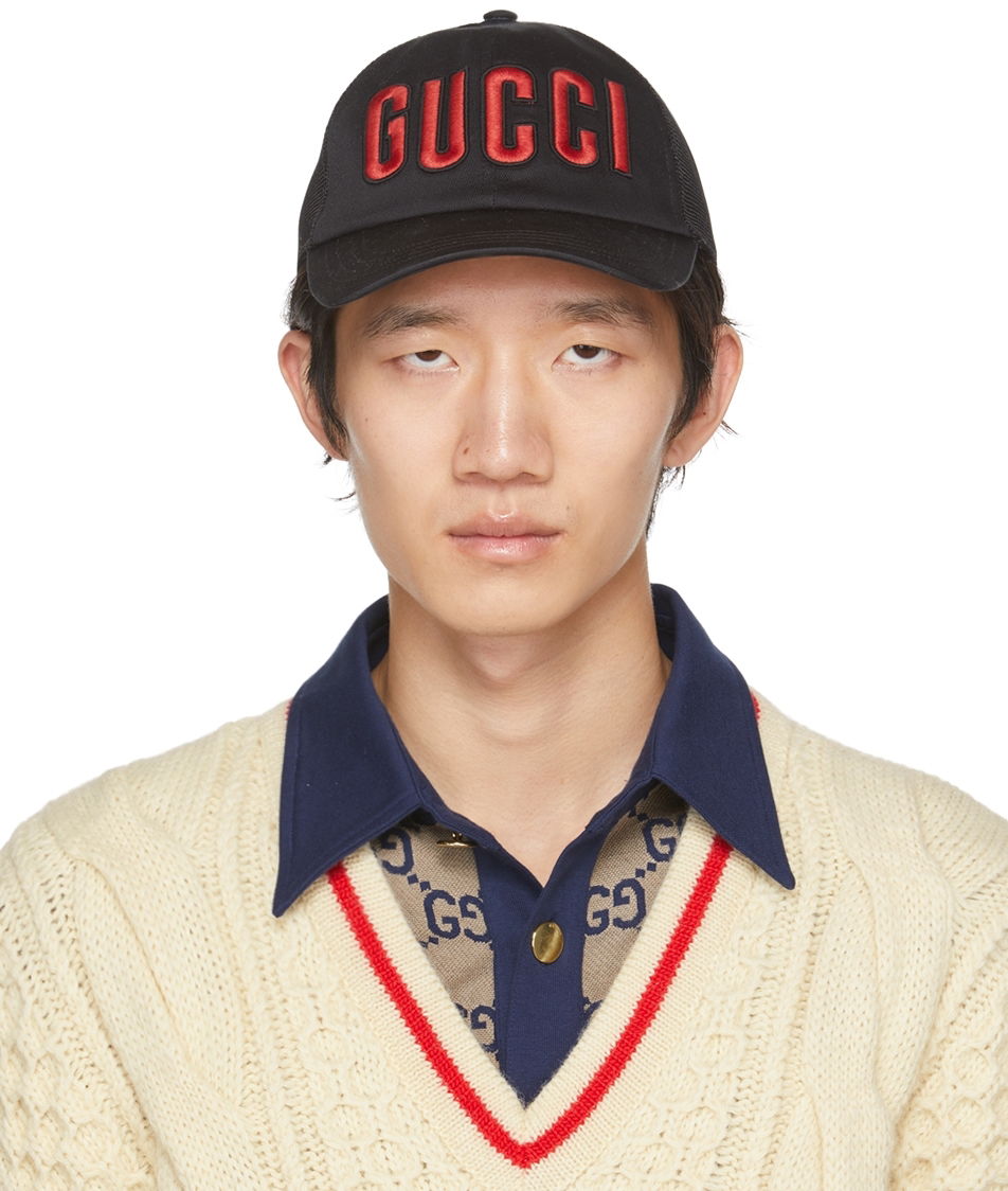 Шапка с козирка Gucci Patch Baseball Черно | 701324 4HAOY, 0