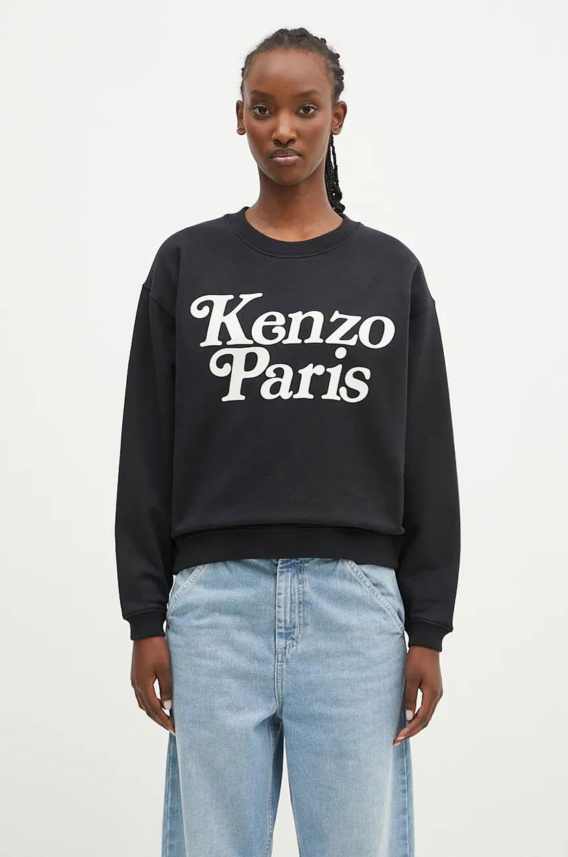 Суитчър KENZO Regular Crewneck Sweatshirt Черно | FE52SW1274MF.99