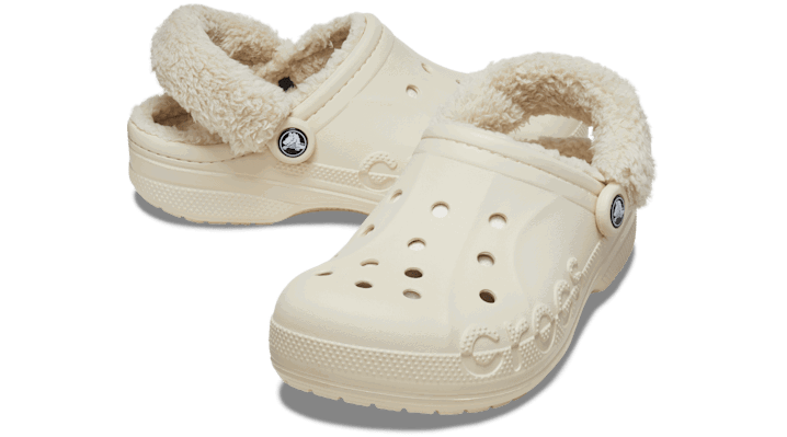 Кецове и обувки Crocs Baya Lined Fuzz-Strap Clogs Бежово | 206633-11S, 1