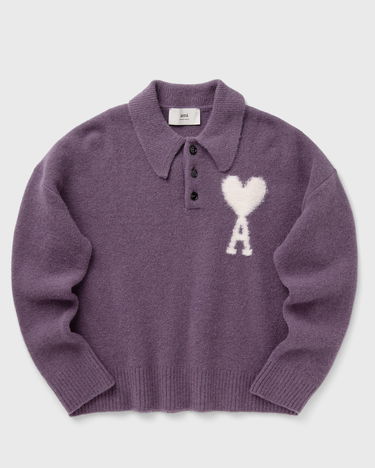 Пуловер AMI DE COEUR POLO Pullover Лилаво | UPL325.KN0032-504, 2