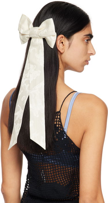 Аксесоари Bode Bode Football Jacquard Bow Hair Clip Бяло | MRF24AC040, 2