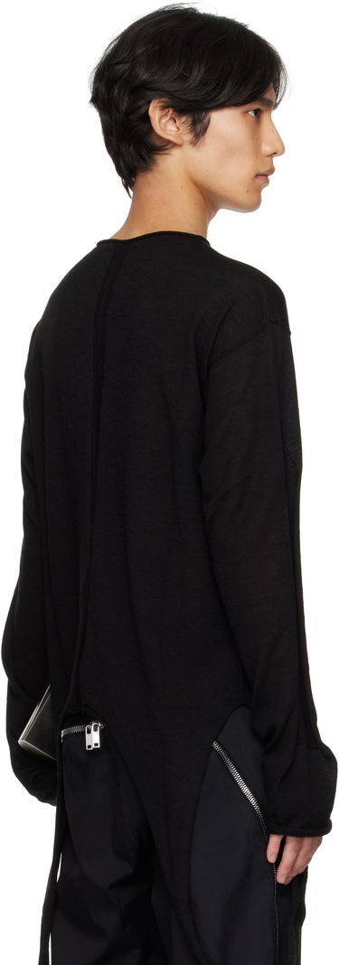 Пуловер Rick Owens Rick Owens Concordians Slashed Pull Sweater Черно | RU02E1671 ML, 2
