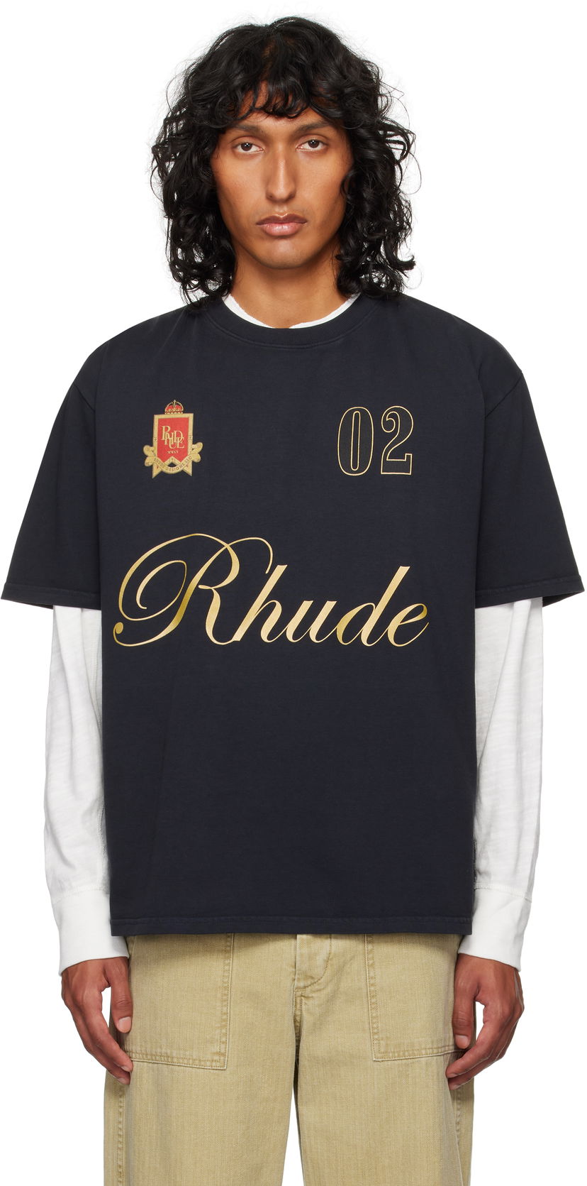 Тениска Rhude Script T-shirt Черно | RHFW24TT29012