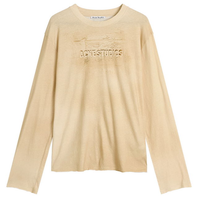 Men's Long Sleeve Faded Logo T-Shirt, Size Large