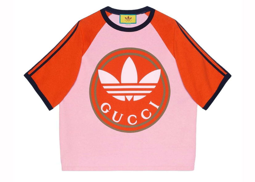 Тениска Gucci adidas x Color Block T-shirt Pink Розово | 722927 XJE1E 5454
