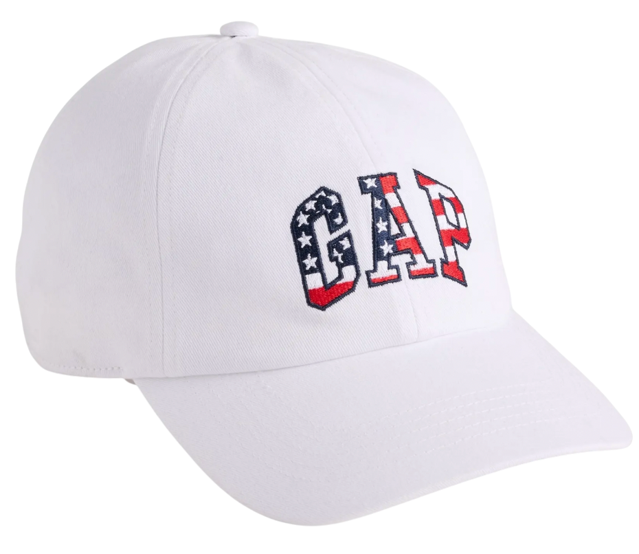 Шапка с козирка GAP Embroidered American Flag Logo Cap Бяло | 603133-15, 0