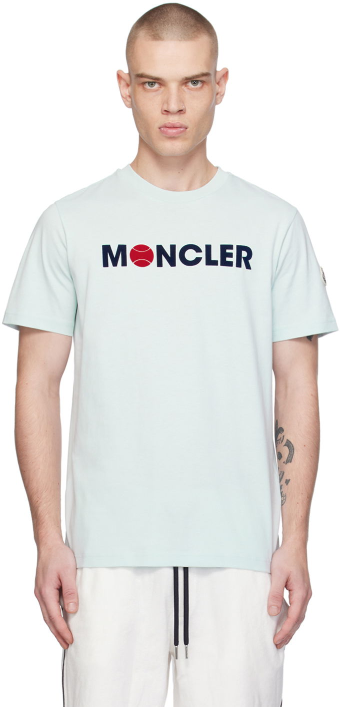 Тениска Moncler Flocked T-Shirt Тюркоазено | J10918C00008829HP, 0