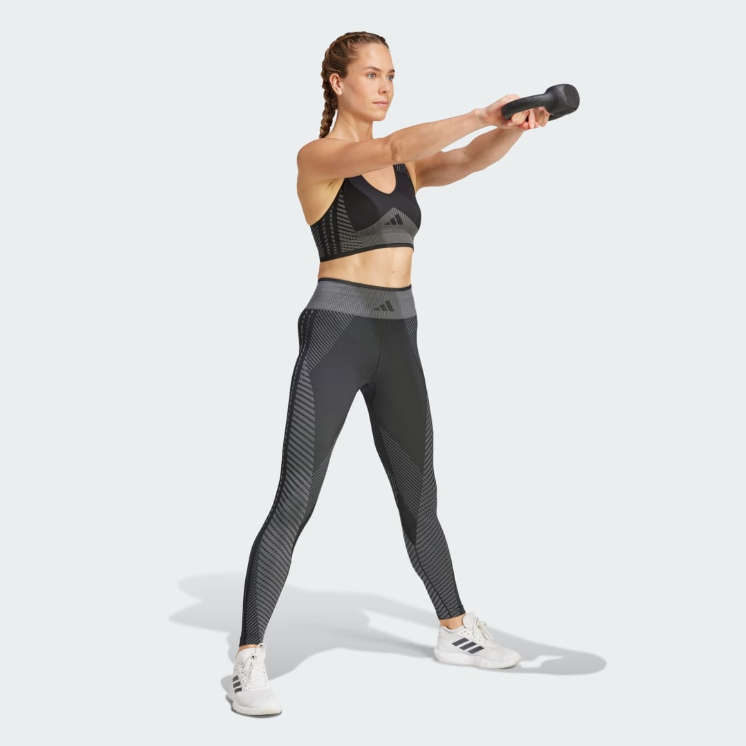 Сутиен adidas Performance AEROKNIT Training Light Support Sports Bra Черно | JD7163, 1