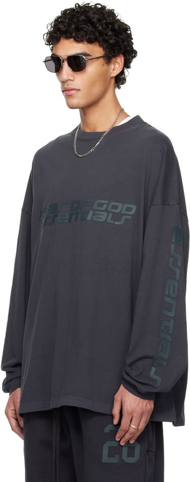 Тениска Fear of God Fear of God ESSENTIALS Holiday 90s Long Sleeve T-shirt Сиво | 125HO254571F, 3