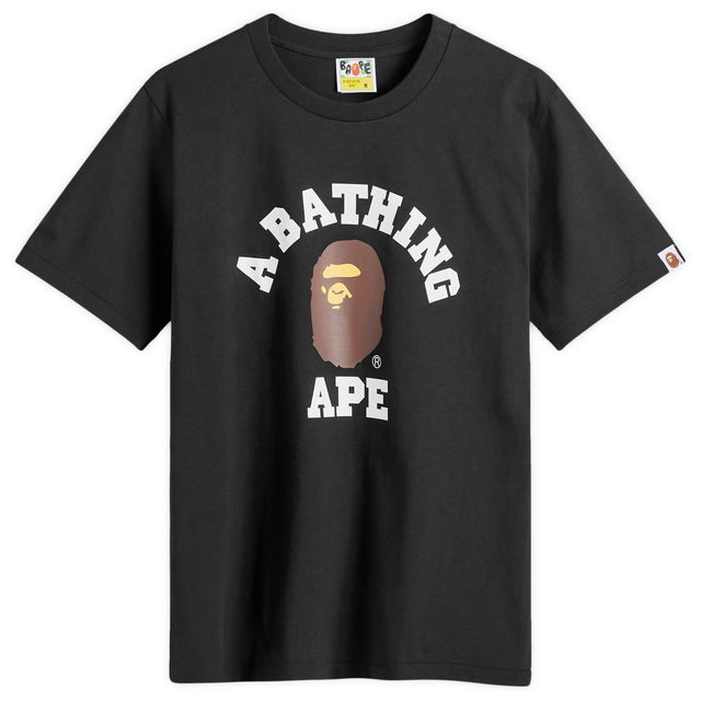 A Bathing Ape Women's College T-Shirt in Black, Size Medium | END. Clothing