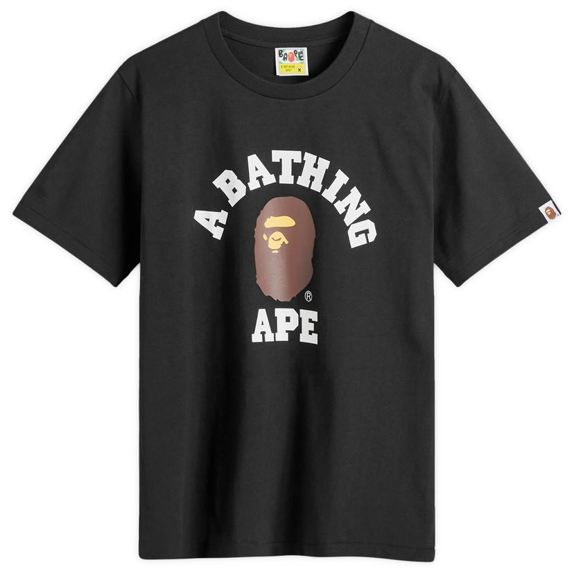 Тениска BAPE A Bathing Ape Women's College T-Shirt in Black, Size Medium | END. Clothing Черно | 001TEK302001L-BLK