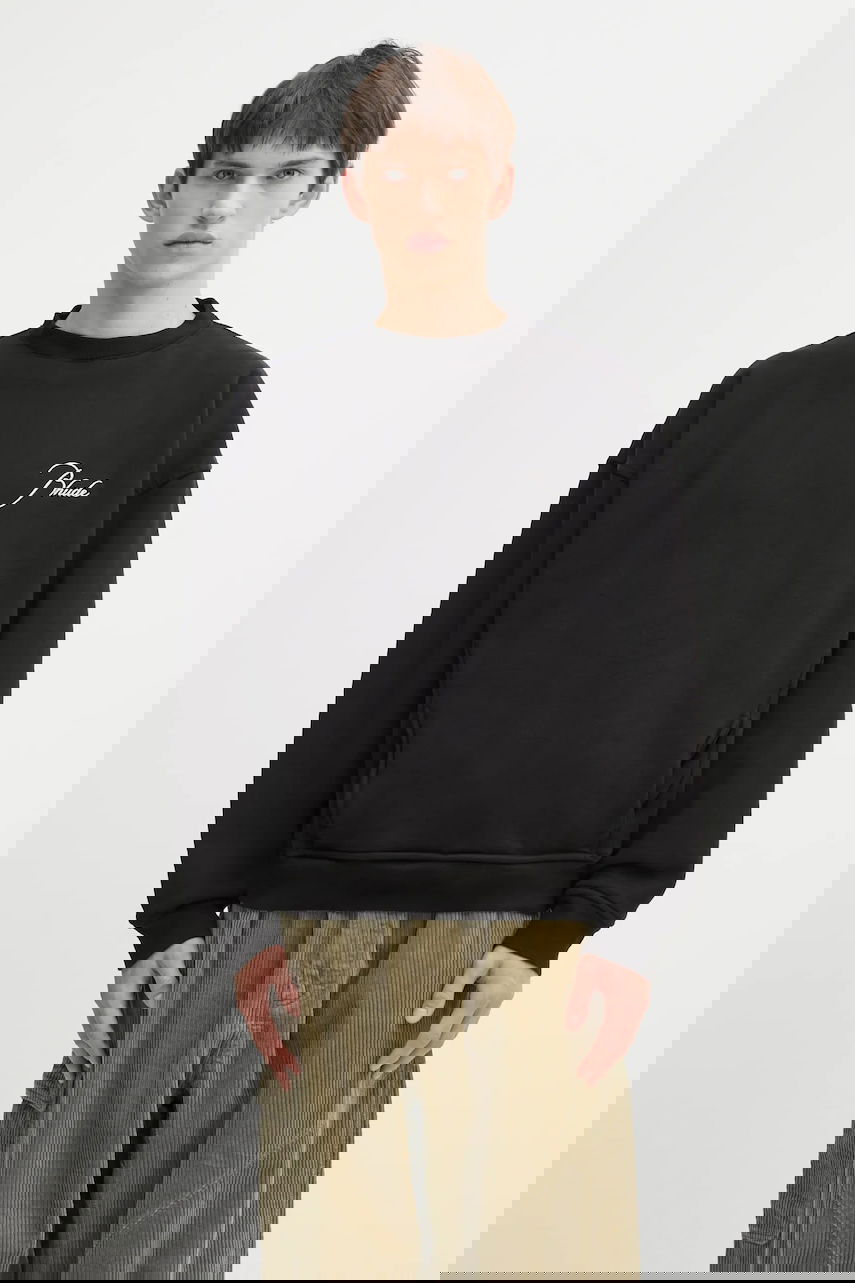 Суитчър Rhude Classique Crewneck Script Logo Sweatshirt Черно | RHFW25ST06012, 0