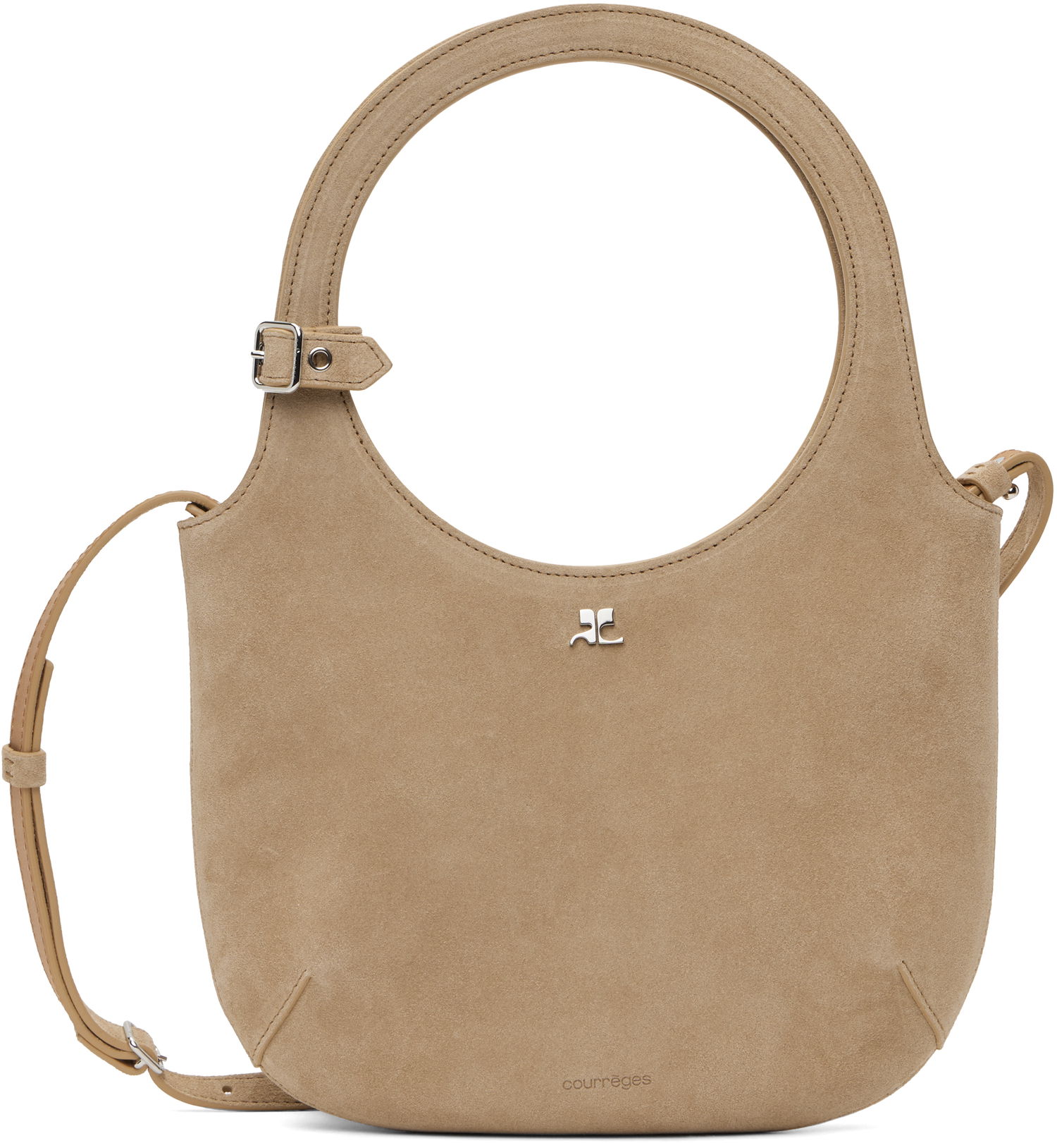 Дамска чанта Courrèges Courrèges Holy Suede Shoulder Bag Бежово | 125GSA102CR0024, 0