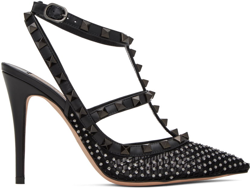 Кецове и обувки Valentino Garavani Black Rockstud Heels Черно | 4W2S0393NIM