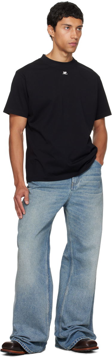 Тениска Courrèges Courrèges Oversized T-Shirt Черно | 325JTS203JS0233, 3