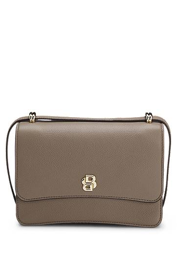 Чанта през рамо BOSS Balmain Double B Monogram Leather Crossbody Bag Сиво | 50554935, 0
