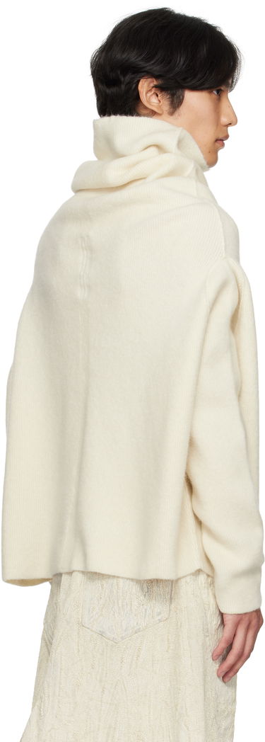 Пуловер Rick Owens Rick Owens Concordians Shroud Cowl Neck Sweater Бяло | RU02E1692 KWP, 2
