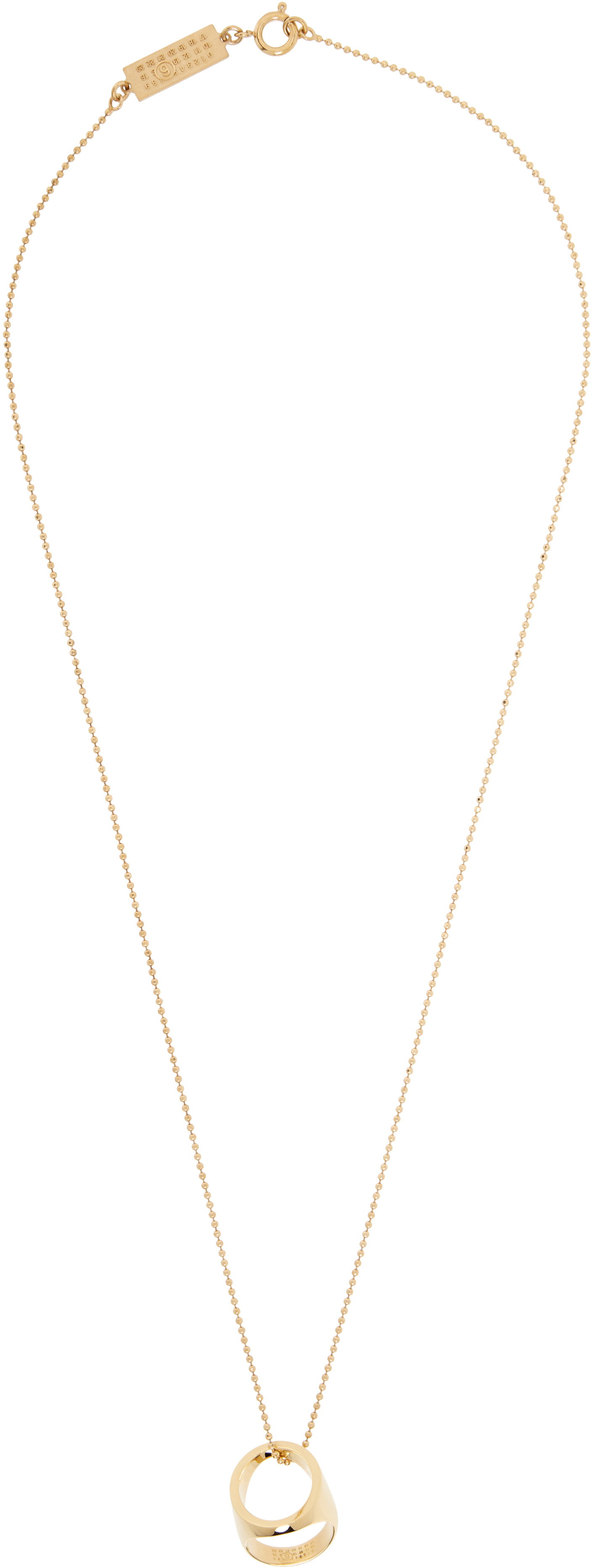 Колие Maison Margiela MM6 Maison Margiela Gold Signet Ring Pendant Necklace Жълто | SM6UU0084 P7355, 0