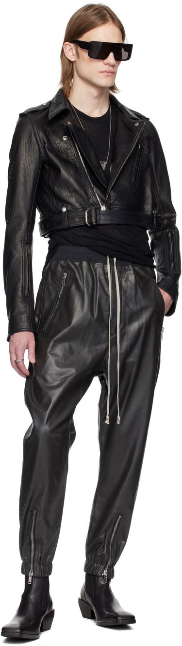 Панталони Rick Owens Rick Owens Hollywood Tecuatl Leather Pants Черно | RR01E5370 LTP, 3
