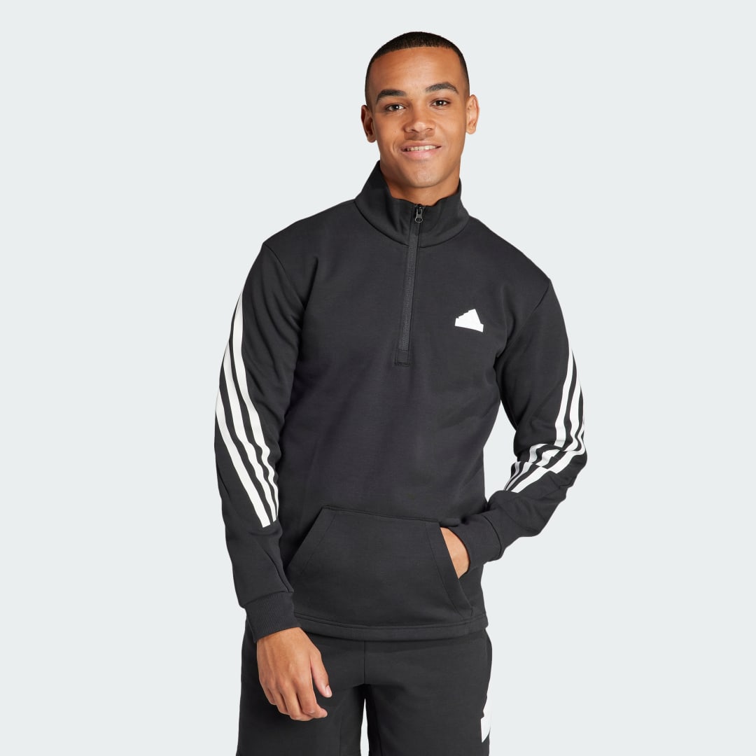 Пуловер adidas Performance Sportswear Future Icons 3-Stripes Half-Zip Crewneck Черно | IN3314, 1