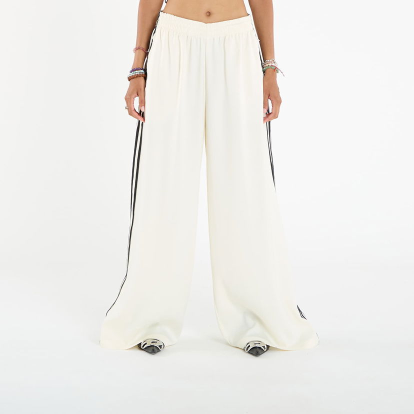 Панталони adidas Originals Adicolor Satin Wide Leg Track Pants Бяло | KD2542