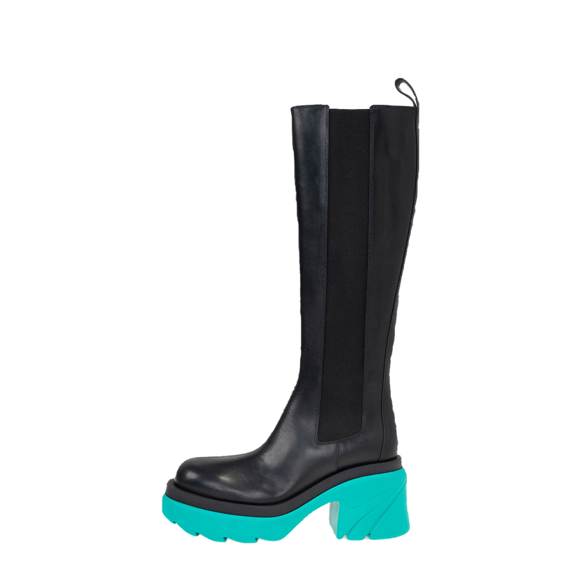 Кецове и обувки Bottega Veneta Leather Heel Boots Черно | 667149VBS501474