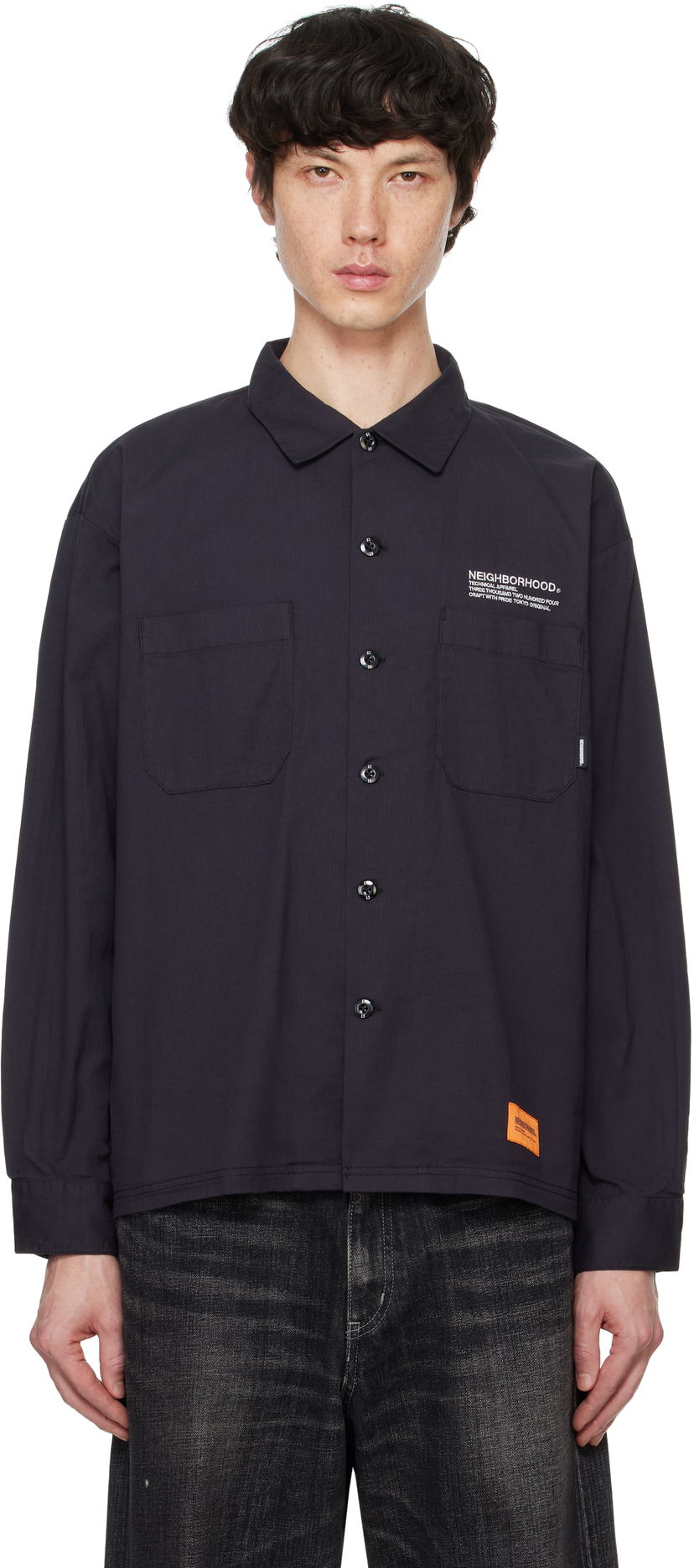 Риза Neighborhood Cordlane Work Shirt Черно | 242TSNH-SHM09