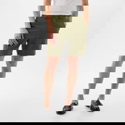 Linen Fixed Waist Short Army Jacket Green