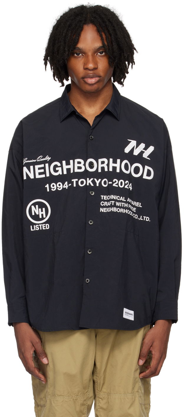 Риза Neighborhood Printed Shirt Черно | 241SPNH-SHM03