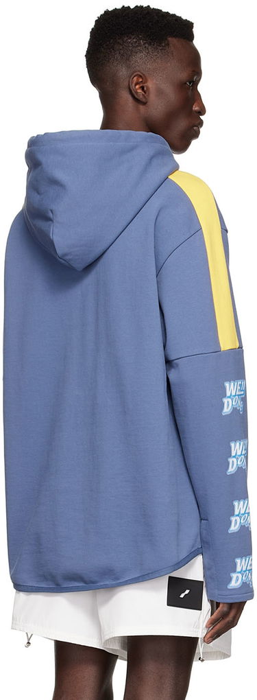 Суитчър We11done Designer Logo-Appliquéd Hoodie Синьо | WD-TH1-22-556-U-NV, 2
