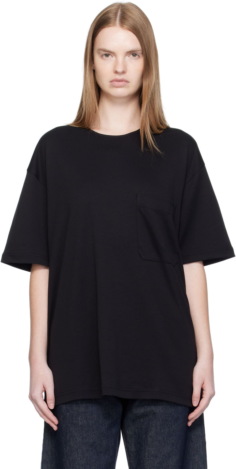Тениска LEMAIRE Lemaire Relaxed Pocket T-Shirt Черно | TO1457 LJ1043