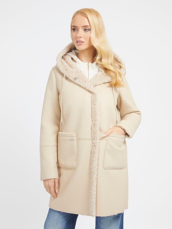 Парка GUESS Faux Leather Бежово | W3BL52WFSF0, 0