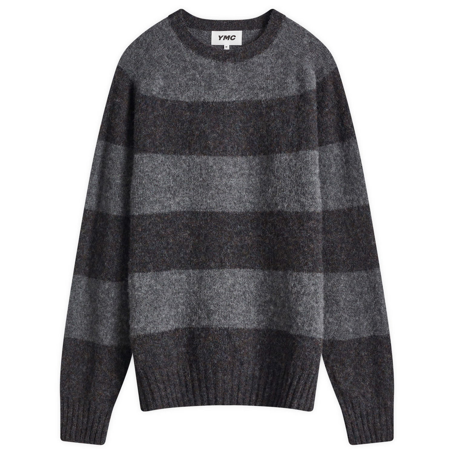Пуловер YMC Suedehead Stripe Knit Jumper Сиво | P8XMB-02, 0