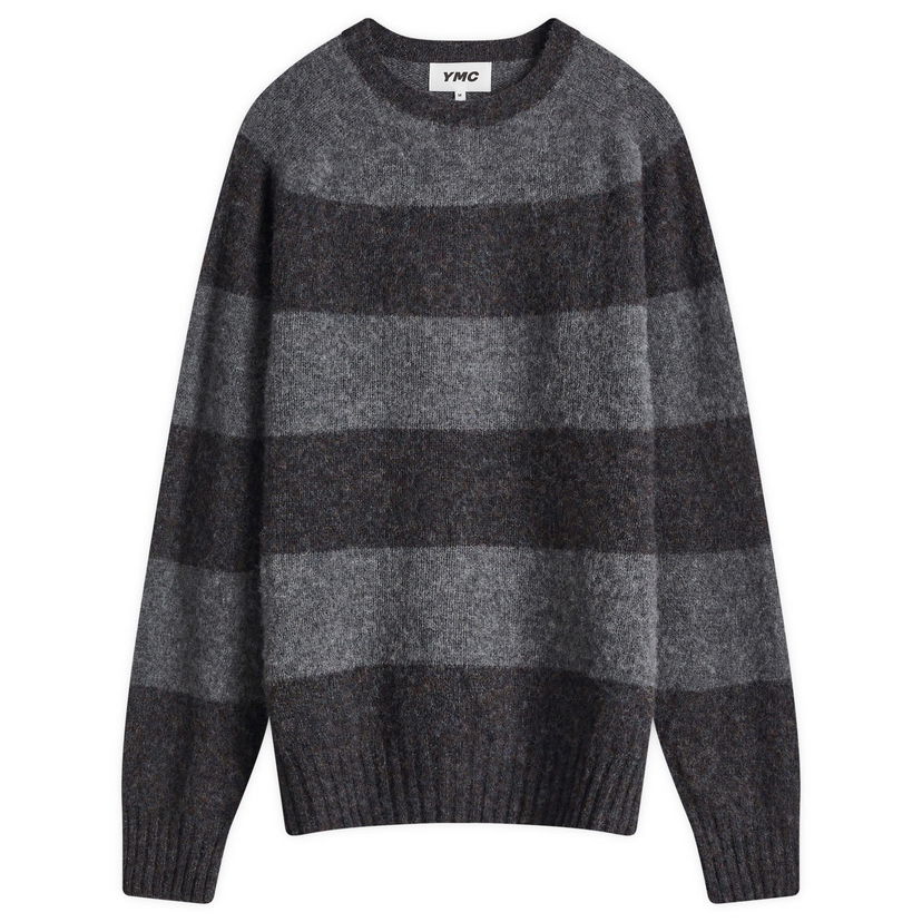 Пуловер YMC Suedehead Stripe Knit Jumper Сиво | P8XMB-02