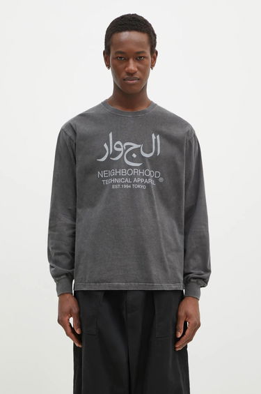 Тениска Neighborhood NEIGHBORHOOD Arabic Logo Long Sleeve T-Shirt Сиво | 242PCNH.LT15, 0