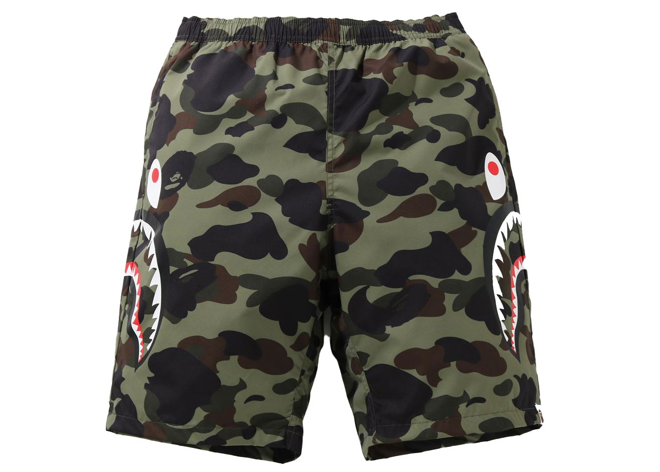 Къси панталони BAPE 1st Camo Side Shark Beach Shorts Зелено | 1I30-153-020, 0