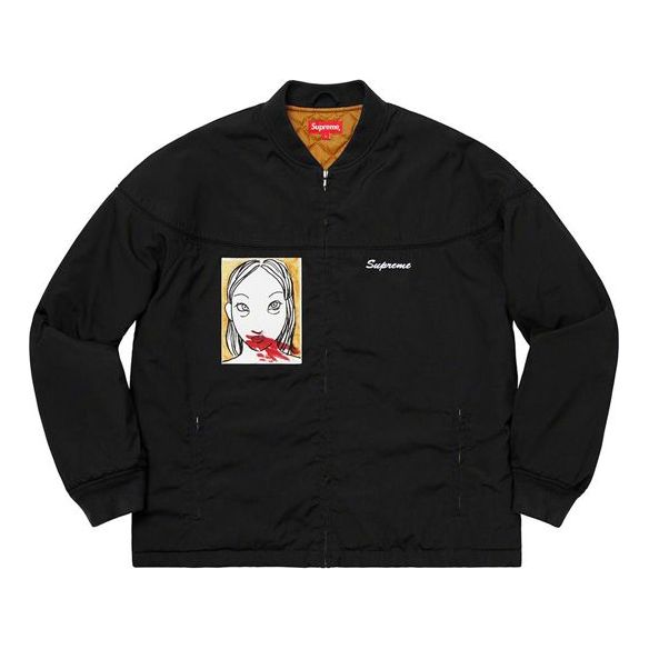 Яке бомбър Supreme Mug Shot Graphic Print Crew Jacket Черно | SUP-FW19-386