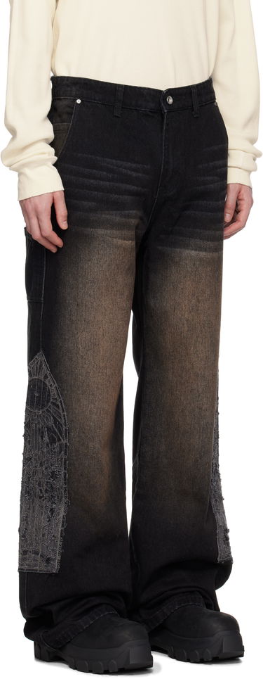Дънки Who Decides War Who Decides War Mocha Patched Jeans Черно | 1120880017SS25, 1