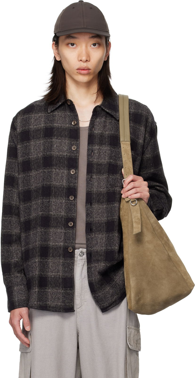 Риза OUR LEGACY OUR LEGACY Checked Button-Down Shirt Сиво | M4252AO