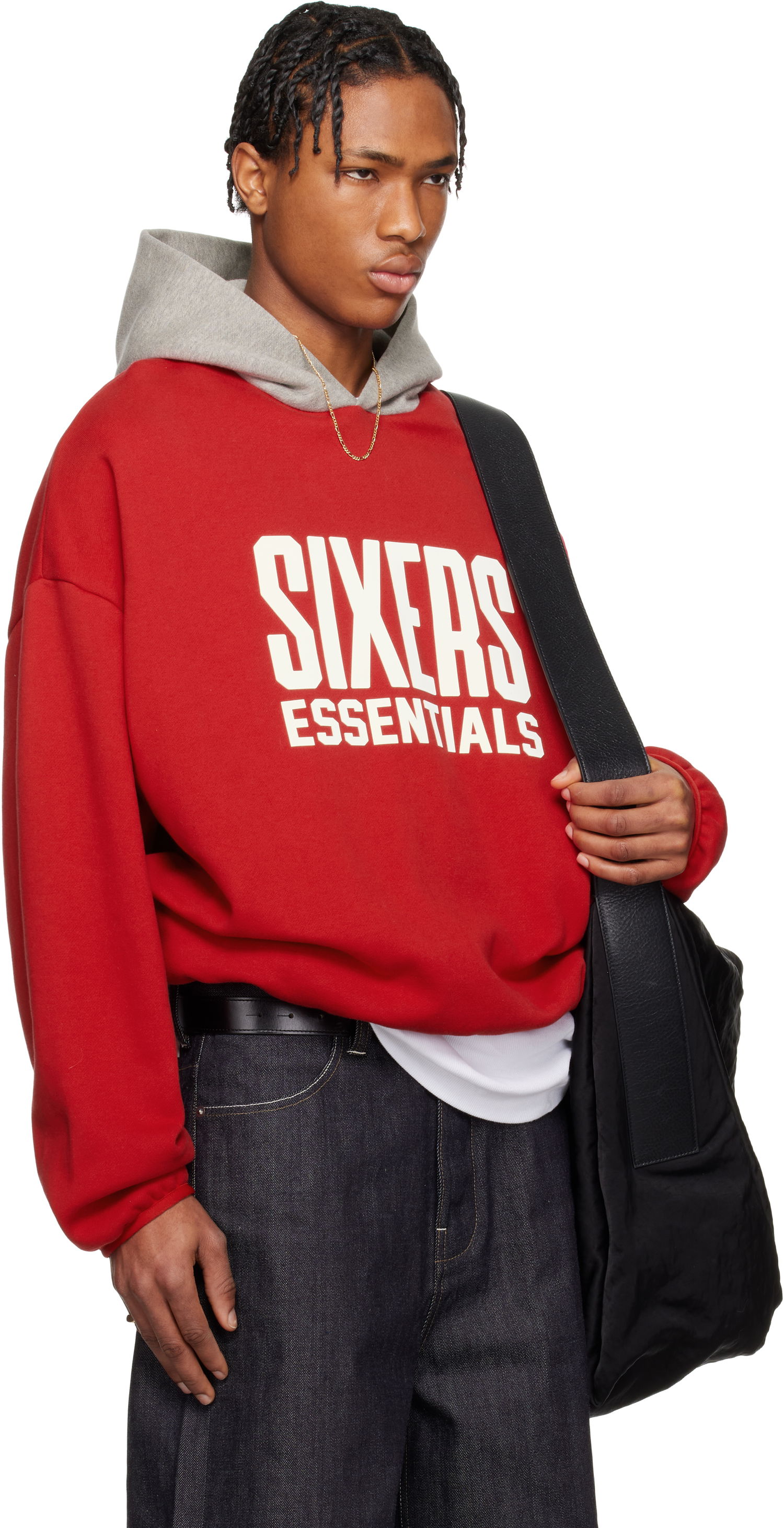 Суитчър Fear of God Fear of God ESSENTIALS NBA Sixers Pull Over Hoodie Червено | 192AL246600F, 1