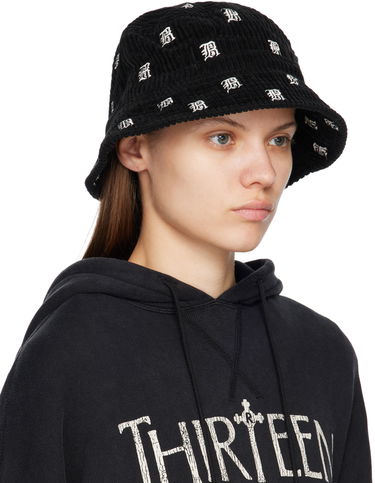 Шапка R13 R13 Corduroy Allover Logo Bucket Hat Черно | R13WA026-R153B, 3