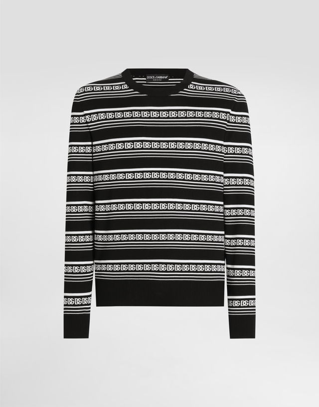Dolce & Gabbana Silk Crew-Neck Pullover with Logo