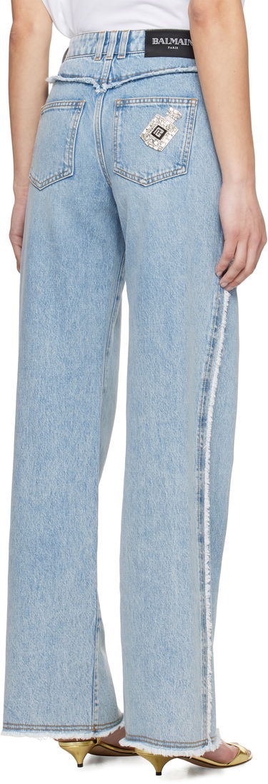 Дънки Balmain Balmain Straight-Leg Jeans Синьо | EF0MI050DF75, 2