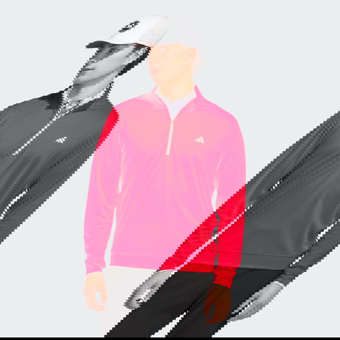 Суитчър adidas Performance Lightweight Half-Zip Pullover Червено | JJ1712, 0