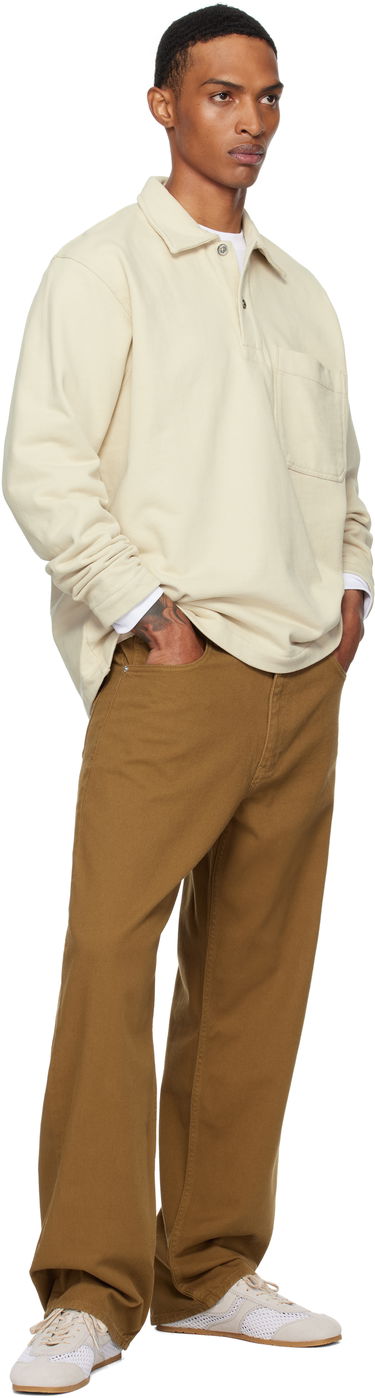 Поло тениска NORSE PROJECTS Norse Projects Fraser Relaxed Organic Loopback Long Sleeve Polo Бежово | N20-1377, 3