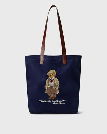 Голяма пазарска чанта Polo by Ralph Lauren Polo Bear Canvas Tote Bag by Ralph Lauren Тъмно синьо | 405974589001, 0