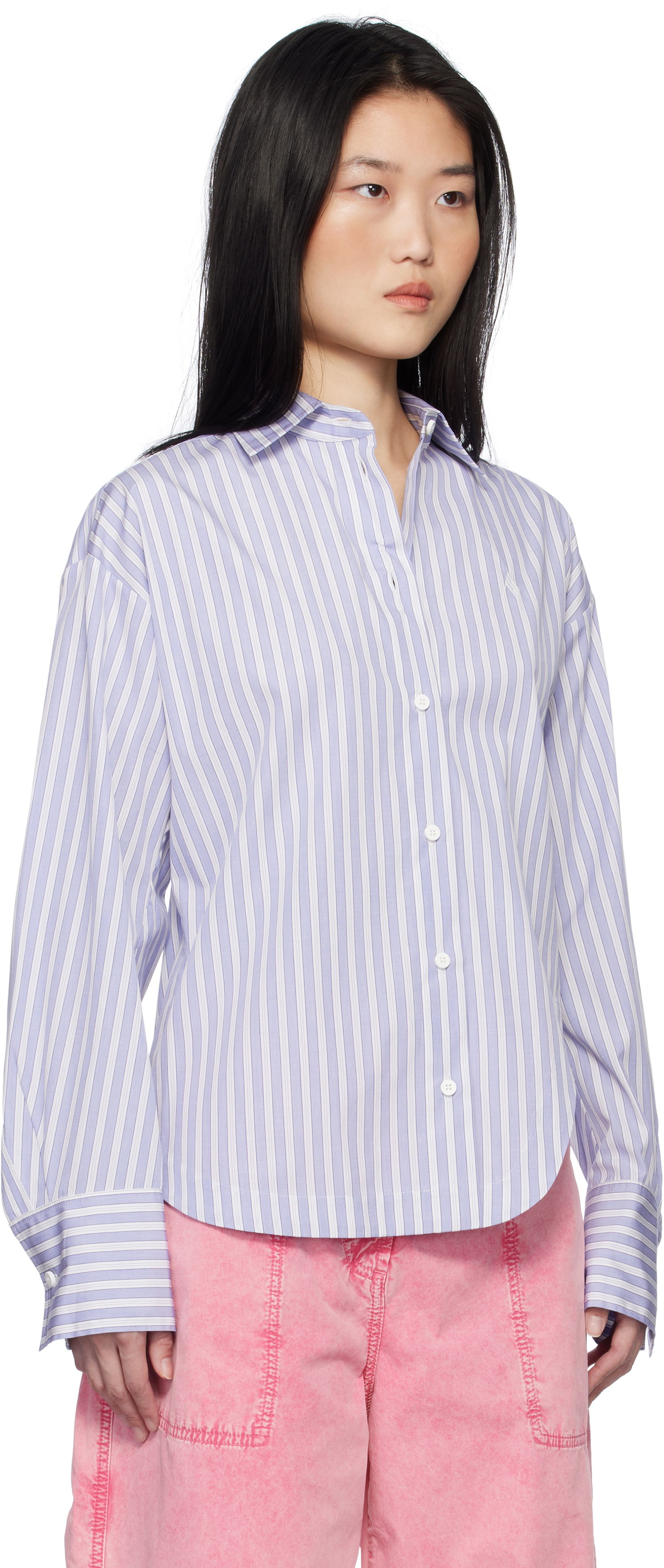 Риза The Attico Attico Eliza Striped Shirt Лилаво | 250WCH00014 CCC051AA, 1
