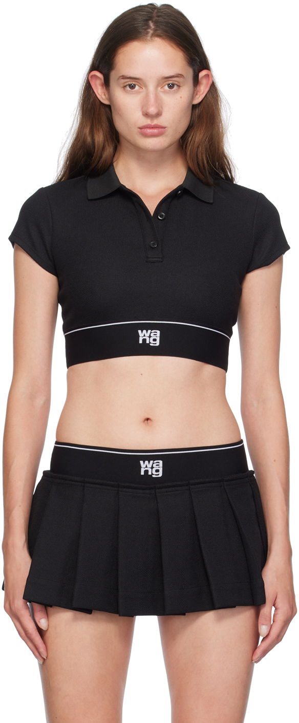Пола Alexander Wang Alexander Wang Cheerleader Cropped Polo Черно | 4CC3241497, 0