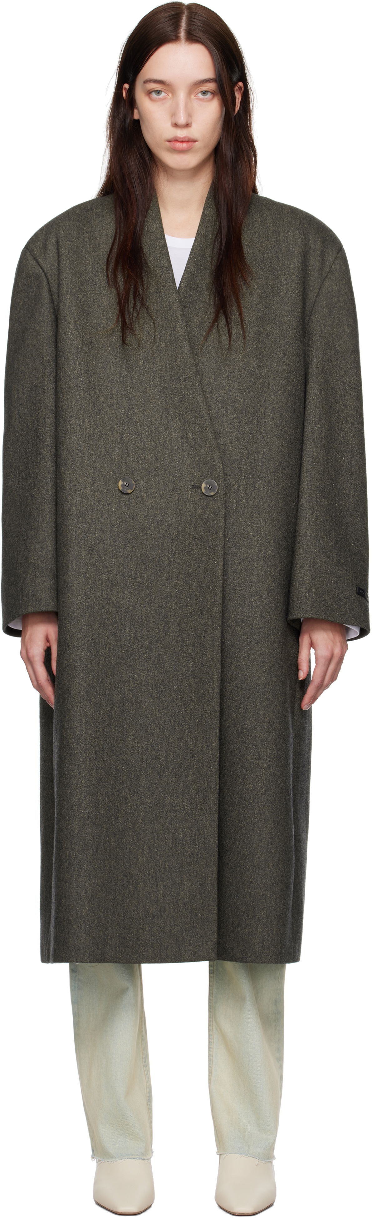 Палта Fear of God Wool Lapelless Long Coat Сиво | FG24FW30-624MIW, 0